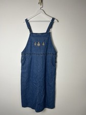 Cat Lovers Denim Dress Large L Vintage Christopher Banks Blue Jean Kittens Long
