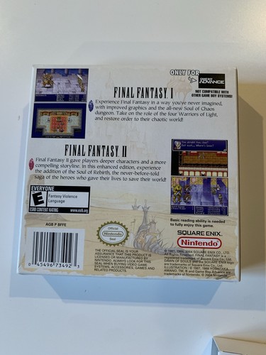 Final Fantasy I & II 1&2 Dawn of Souls Nintendo GBA W/ Box & Inserts Great Shape - Picture 5 of 6