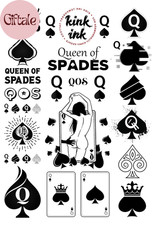 23PCS Queen of Spades Temporary Tattoos A4 Sheet Waterproof Body Stickers