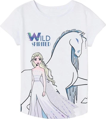 Disney Frozen Eiskönigin Elsa Mädchen T-Shirt Weiß Gr. 104 (4 Jahre) Baumwolle  - Bild 1 von 2