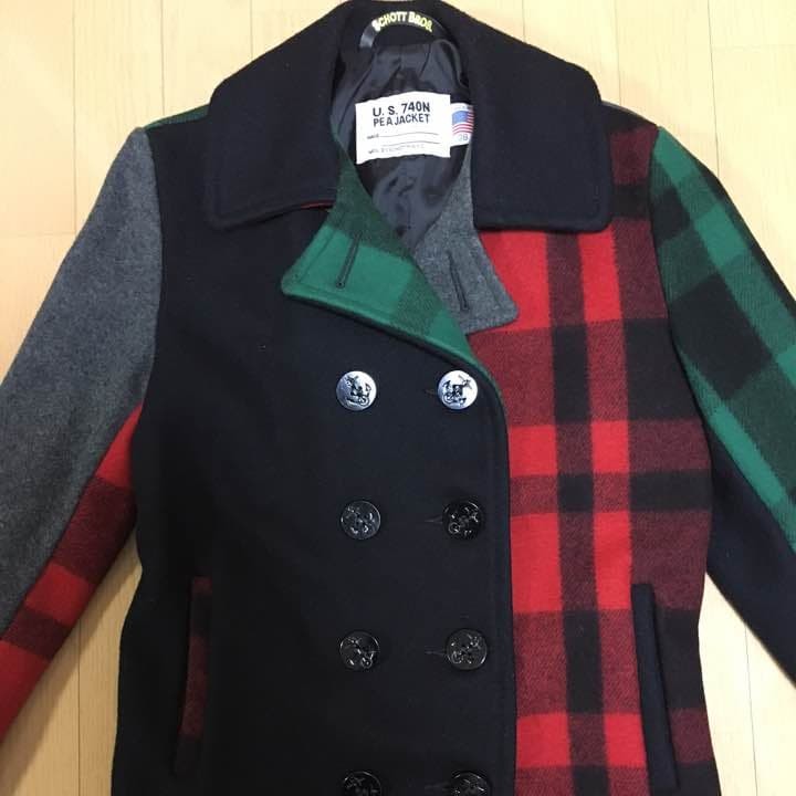Rare Schott Peacoat Crazy Pattern - image 1
