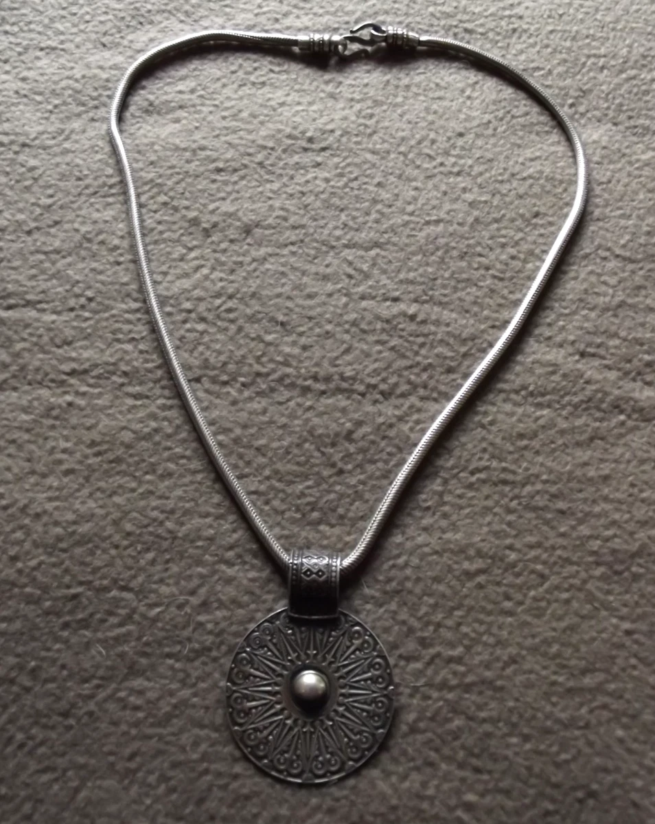 COLLIER PENDENTIF OEIL TURC ARGENT MASSIF Petit