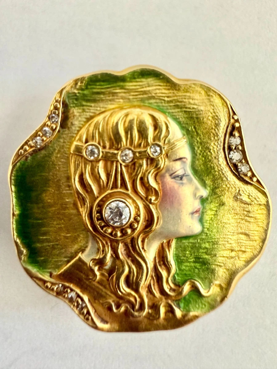 18k GOLD Overly ブローチUSAヴィンテージ 18k Gold Brooch In Retro Fine Pins & Brooches for sale | eBay