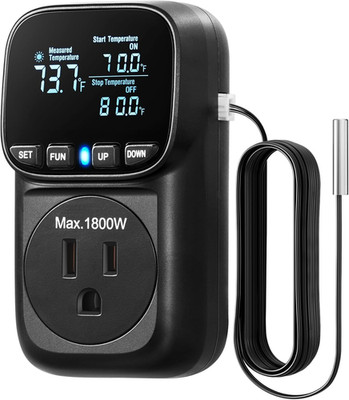Digital Temperature Controller, Heavy Duty 15A/1800W Thermostat