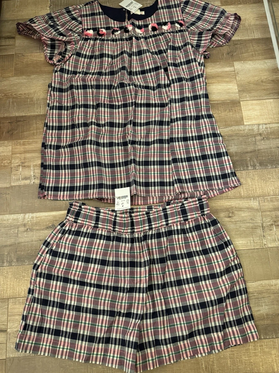Ensemble J. Crew Crewcuts Fille – Top Atelier De Fleur Et Jupe à Volants Rose – Taille 6/7 – HTF