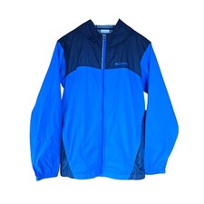 Columbia Windbreaker Jacket Kids XL 18/20 Blue Navy Gorpcore Outdoorsy Raincoat