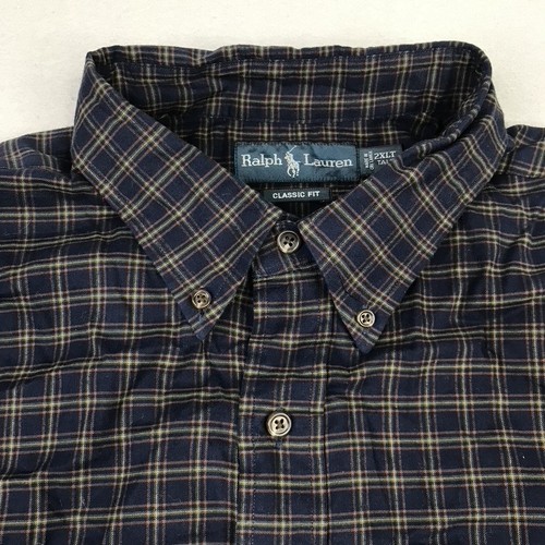 Ralph Lauren Shirt Mens 2XL Tall Blue Plaid Classic Fit Button Down Long Sleeve - Picture 3 of 14