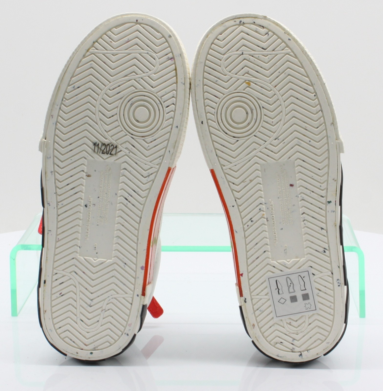OFF-WHITE KIDS BOYS TRAINERS LOW VULCANIZED UK 12 EU 32 WHITE RRP £240 AD image 9