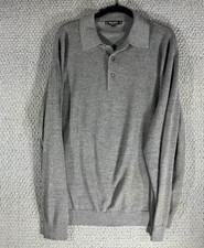 Oggi Moda by Raffi Wool Blend Polo Sweater Gray Long Sleeve / Men's Large