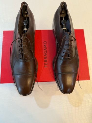 Salvatore Ferragamo Brown Leather Men Shoes 10.5 D
