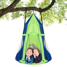 Goplus 40" Kids Hanging Chair Swing Tent Set Hammock Nest Pod Seat Green