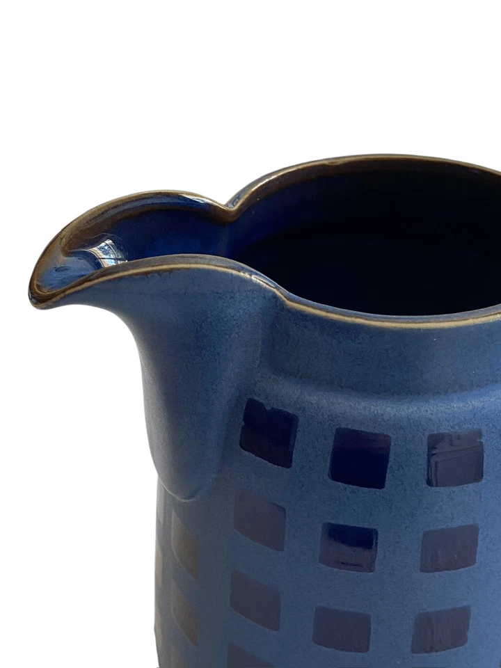 Jarra de gres Denby Reflex vintage diseño cuadrado azul 32 oz ¡Perfecta! Foto 3 de 4