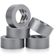 Heavy Duty Silver Duct Tape - 5 Roll Multi Pack Industrial Lot 30 Yards X 2 Inch