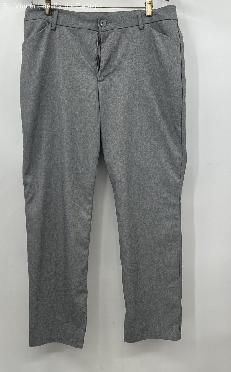 Lee Straight Leg Mid Rise Pants Women's Size 14 Relaxed Fit Grey