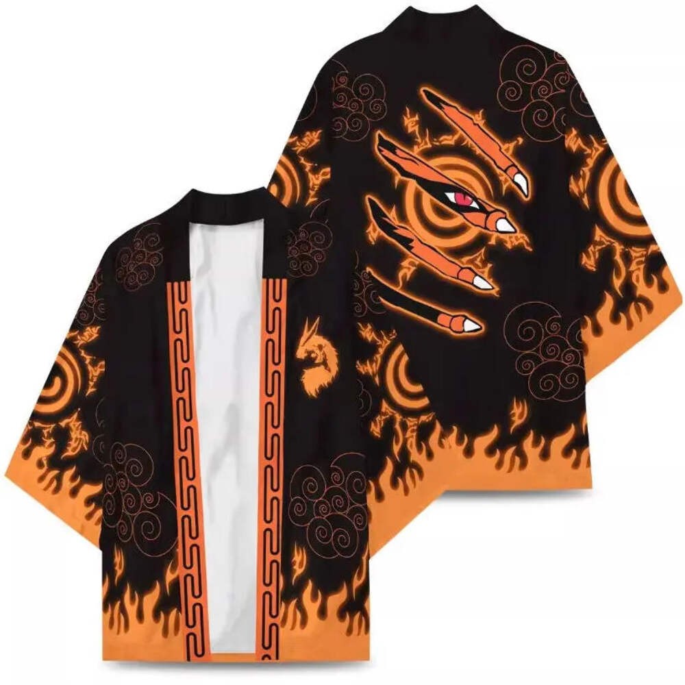 Anime Naruto Wafuku Gaara Kimono Cosplay Yukata Akatsuki Red Cloud Printing Haor