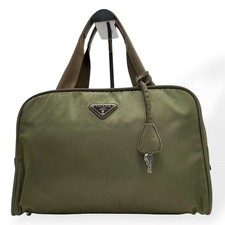 PRADA Nylon Handbag Auth Khaki Women Italy 132800