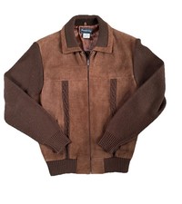 True Vtg 60S 70s CowhideSuede Leather Sweater jacket Mens large Brown western