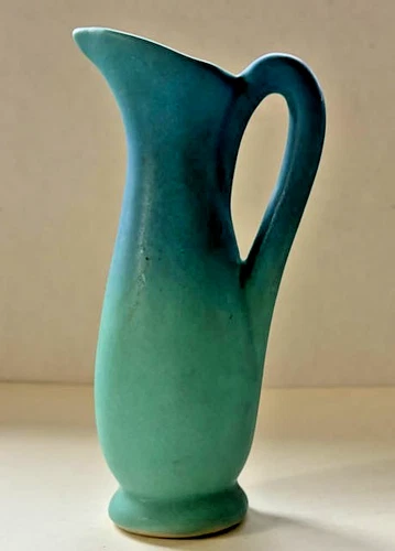 Van Briggle pitcher vase 41 ming blue turquoise 7” tall