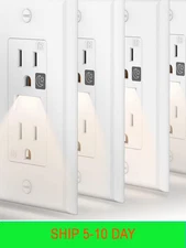 SOZULAMP Tamper ResistantTR Receptacle Outlet with Night Light-Easy to Instal...