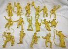 Vintage Western Town 60mm Marx Playset Cowboy Figures Matched Yellow Color