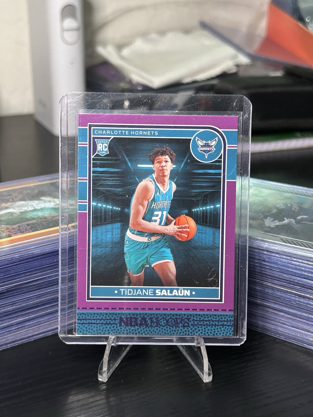 2024-25 Panini NBA Hoops 236 RC Tidjane Salaun Purple
