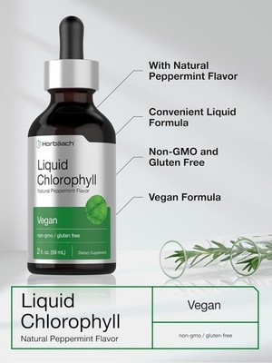 Horb?ach Liquid Chlorophyll Drops | 2 oz | Vegan, Non-GMO, and Gluten Free Formu
