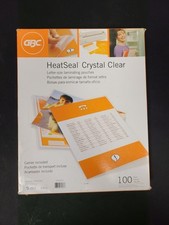 GBC HeatSeal Lamination Pouches, Crystal Clear, 100/Pack (3200403) New