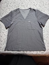 FIGS Scrubs Shirt Womens Size XXL Gray Short Sleeve