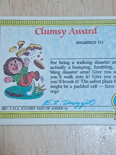 1985 Topps Garbage Pail Kids GPK Card First Series 1 20a Swell Mel - Picture 4 of 6