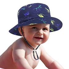 Baby Sun Hat for Boy Girl Toddler,Kids Summer UPF 50 UV 2-4T Navy-dinosaur