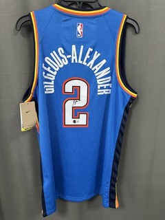 Shai Gilgeous Alexander Signed Oklahoma City Thunder Basketball Jersey BAS Sz L