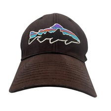Patagonia Black Fish Mountain Logo Snapback Mesh Hat