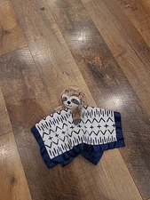 Cloud Island SLOTH Security Blanket Lovey White Velour Blue Satin Target Baby