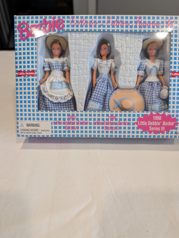 Barbie Little Debbie Collectors Edition 3 Figurine Set 1993 1996 1998 In Box VTG