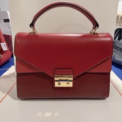Michael Michael Kors Sloan Medium Double Flap Top Handle Leather Satchel 