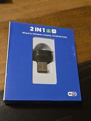 Wireless Carplay Android Auto USB Car Dongle Connect Box 2 in 1 Mini Box. N.O.S.