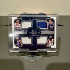 2017-18 Panini Dominion Quad Materials Knicks Porzingas Hardaway Patch /75 SSP