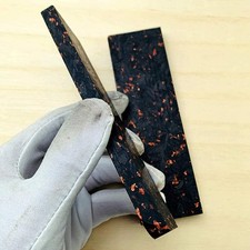 2PC Carbon Fiber Black Marbled Copper Resin Knife Handle Material Scales Blanks