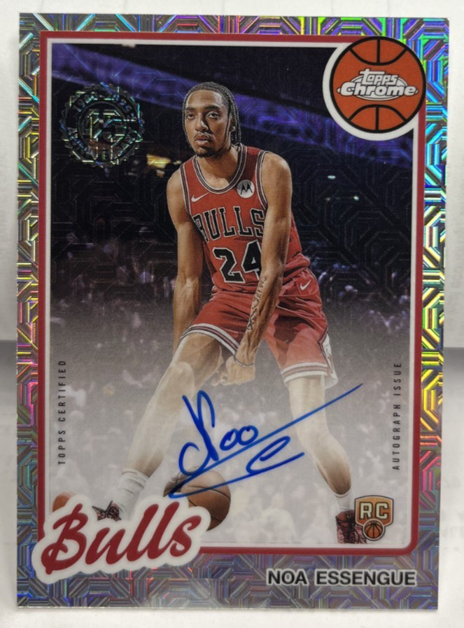 Noa Essengue 2025-26 Topps Chrome 45th Anniversary Mojo RC Autograph Auto Bulls