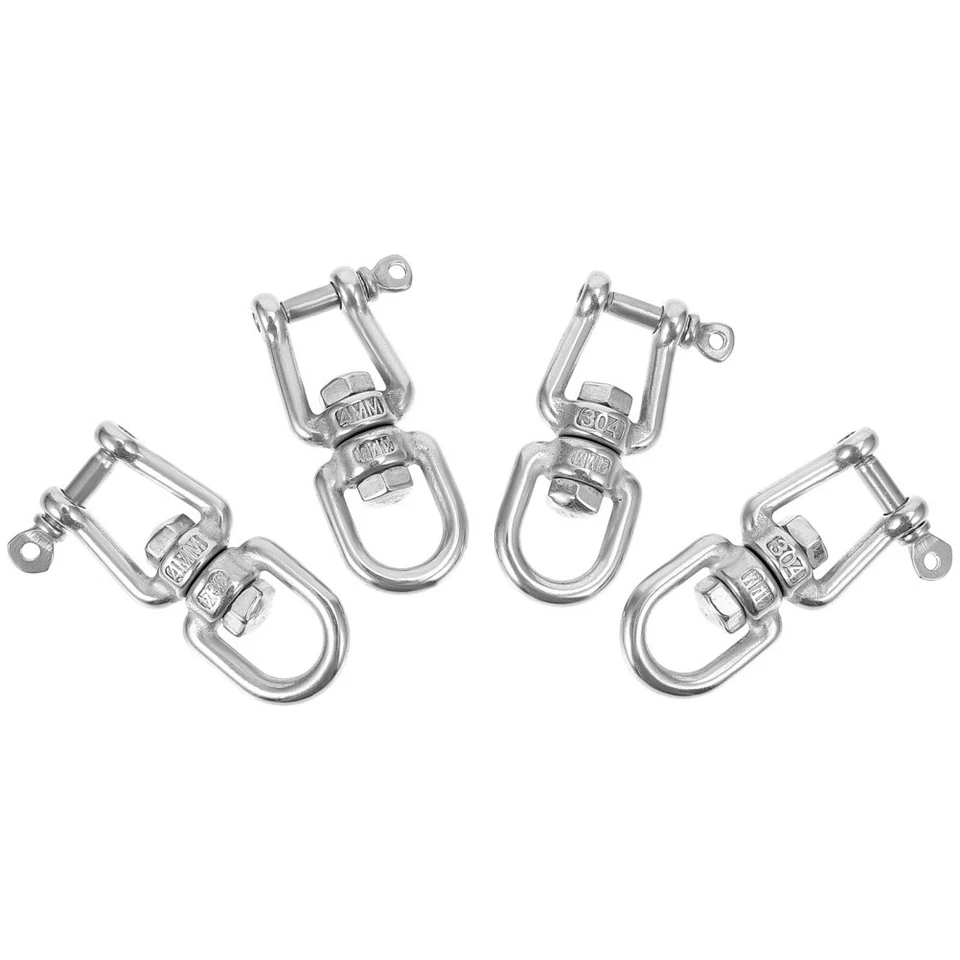4pcs Durevole anelli girevoli durevoli in acciaio inox anelli girevoli (argento) - Immagine 4 di 4