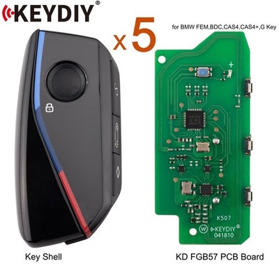5x KEYDIY KD FGB57 PCB Key Board & Key Shell for BMW FEM,BDC,CAS4,CAS4+,G ZB Key