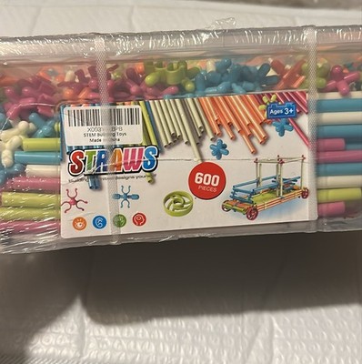 Straw Constructor 600Pcs STEM Building Set   Gear & Tube Blocks Kids 3-7