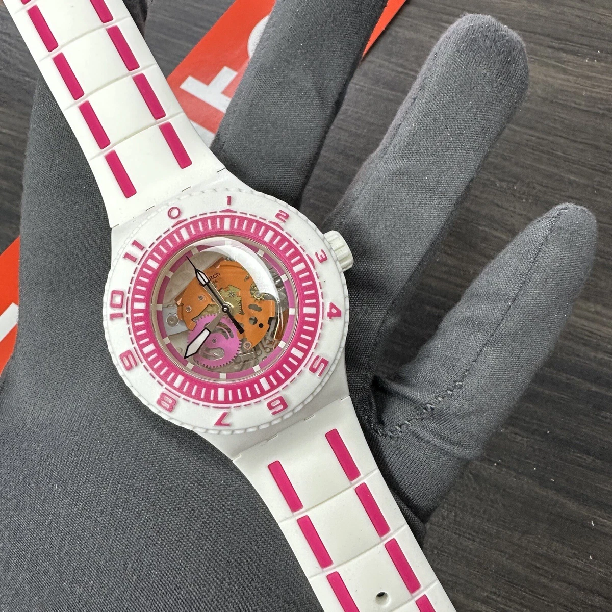 Pink and white best sale watch