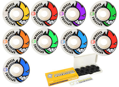 #ad Spitfire Skateboard Wheels with Hybrid Ceramic Bearings Bighead White 99A $40.95