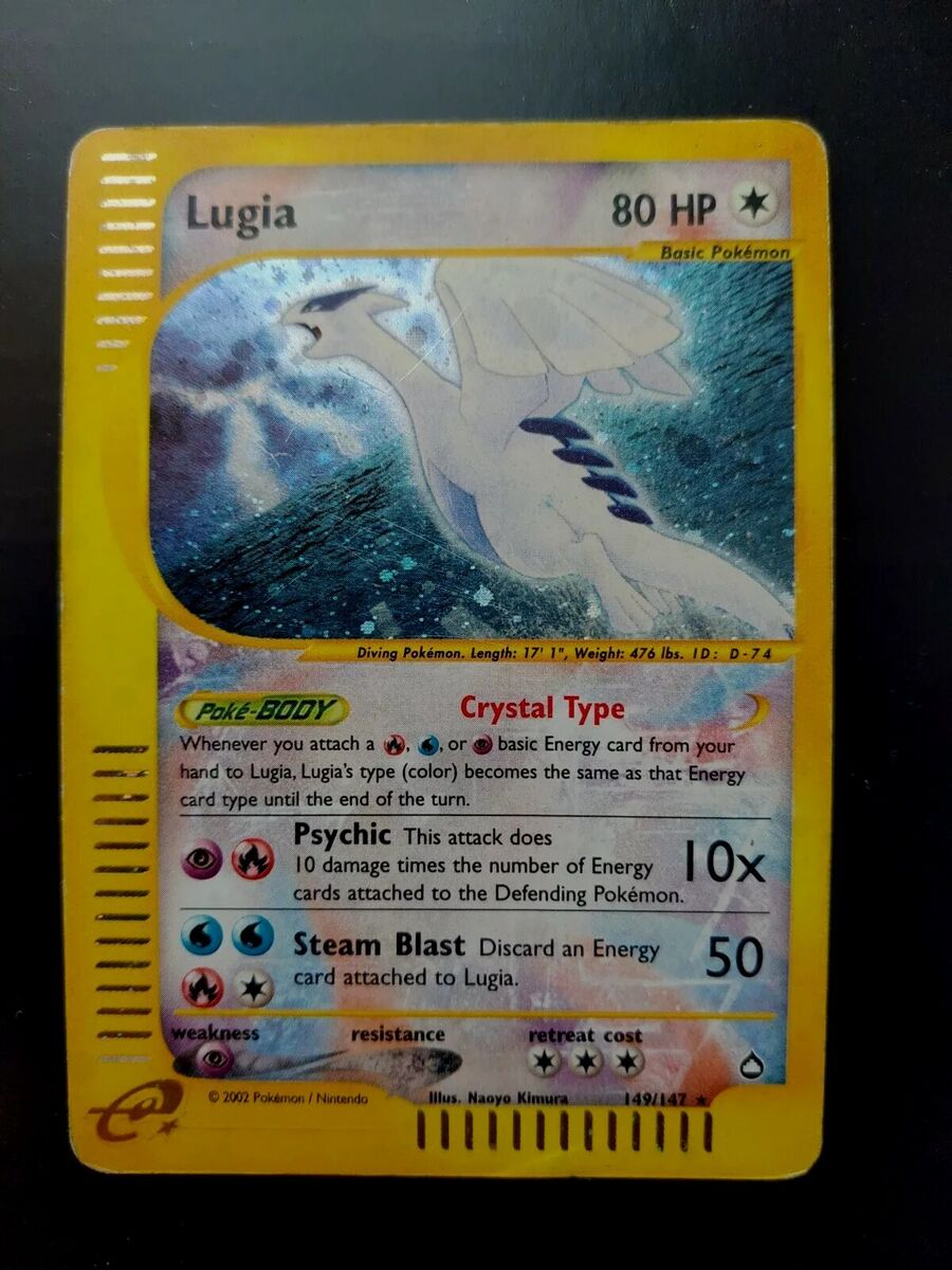 LUGIA Secret Crystal Holo Pokemon Card 149/147 Aquapolis ENG LUGIA Secret Crystal Holo Pokemon Card 149/147 Aquapolis ENG
