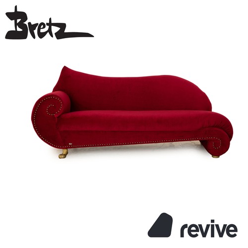 Bretz Gaudi Stoff Dreisitzer Recamiere Rot Sofa Couch Neubezug - Bild 1 von 8