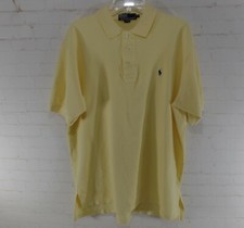 Polo Ralph Lauren Men's Polo Shirt Yellow Size XL Blue Pony