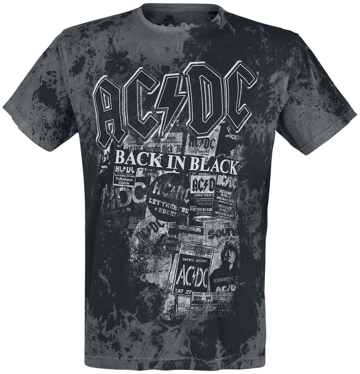 Футболка ACDC Herren Back черного цвета grau/schwarz Band-Товары, Группы