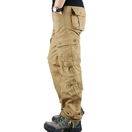 UK Mens Cargo Trousers 100% Cotton Work Trousers Tactical Combat Outdoor Pants - Picture 25 of 40