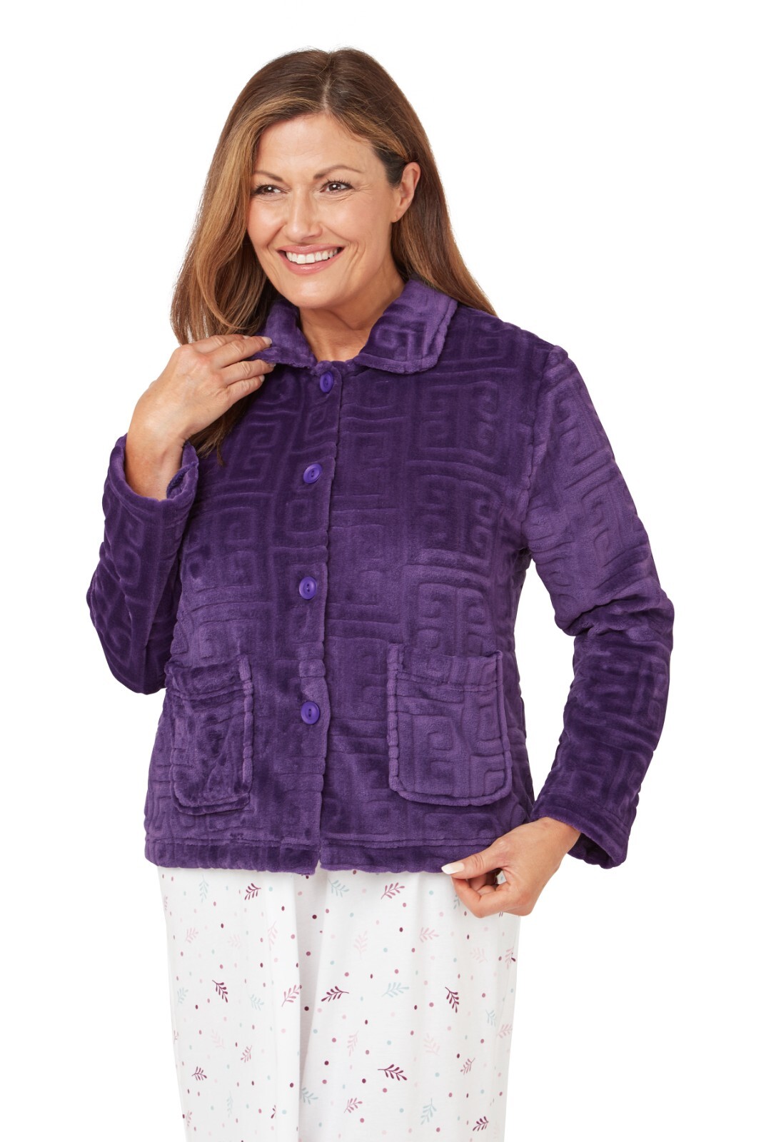 Ladies embossed soft warm bed jacket eBay